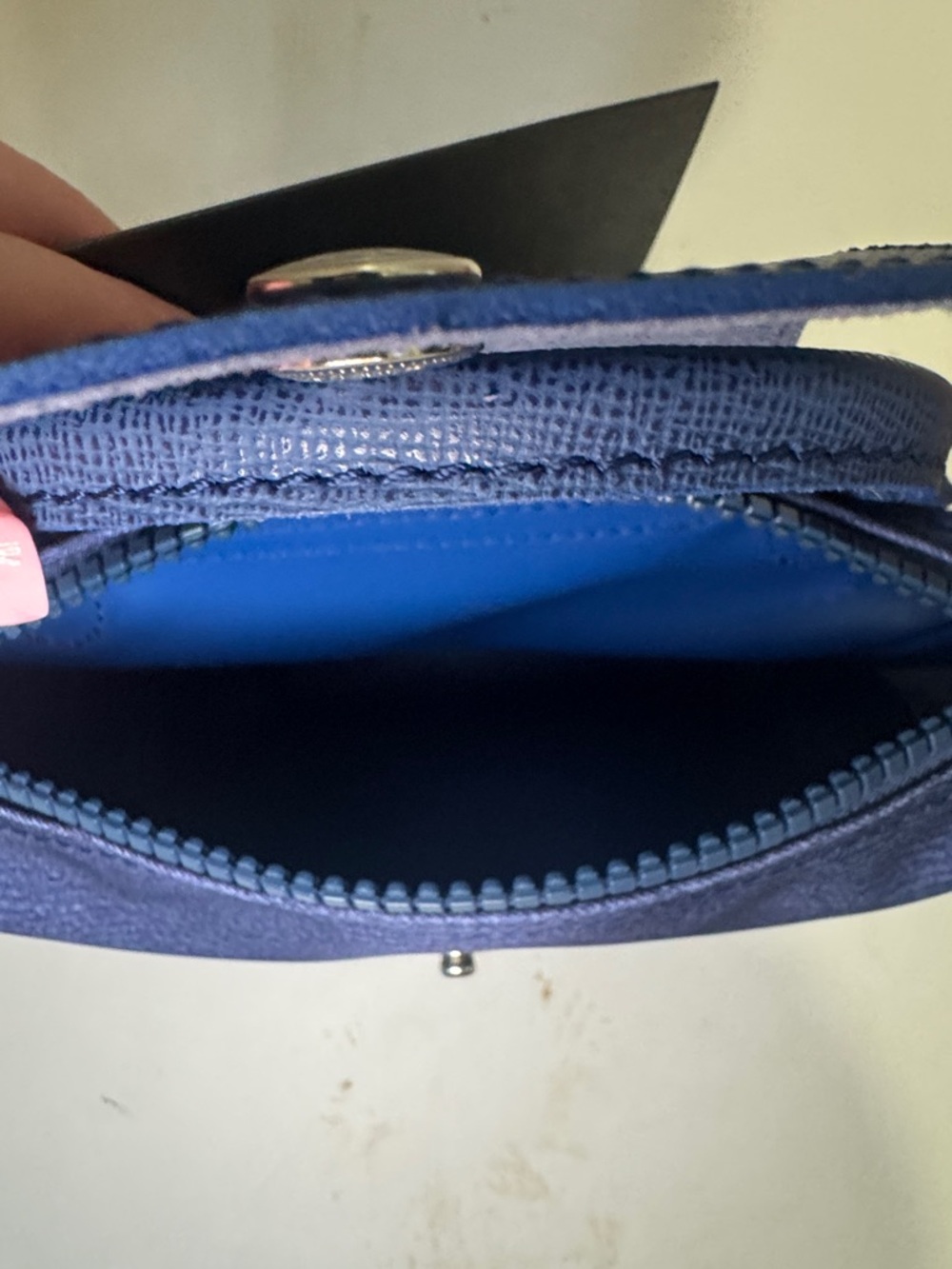 Longchamp Blue Small Top-Handle Cosmetic Pouch - Picture 8 of 9